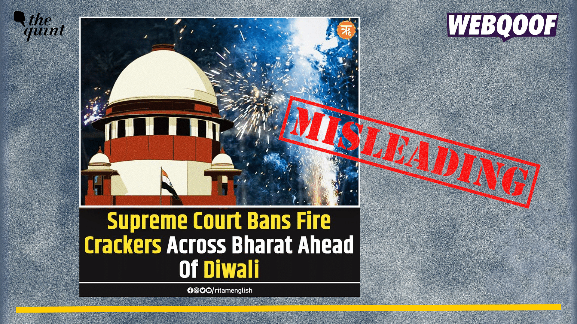 <div class="paragraphs"><p>Fact-Check: The Supreme Court has not banned firecrackers in India but has issued regulations against barium-based chemicals in crackers across country.</p></div>