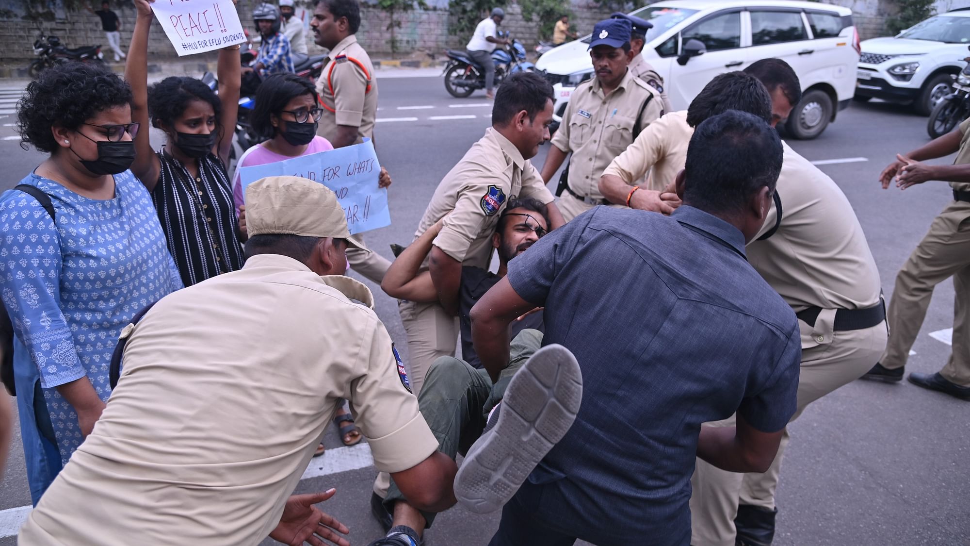 <div class="paragraphs"><p>Six students were on an indefinite hunger strike, whereas others were on a relay hunger strike.</p></div>