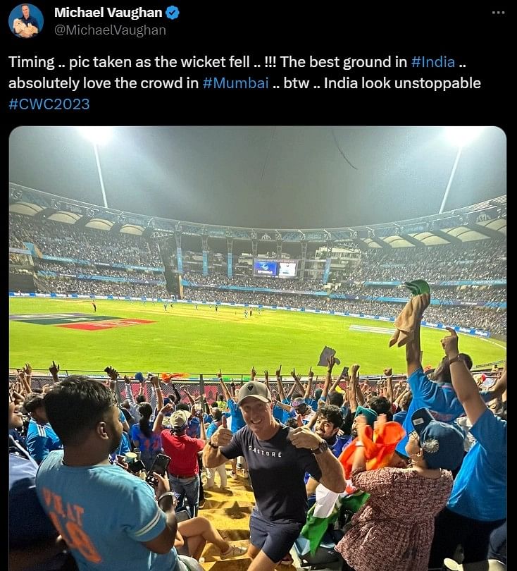 #CWC23 #INDvsSL| Indian fans erupted in joy after a humongous win over Sri Lanka, confirming a semi-final place.
