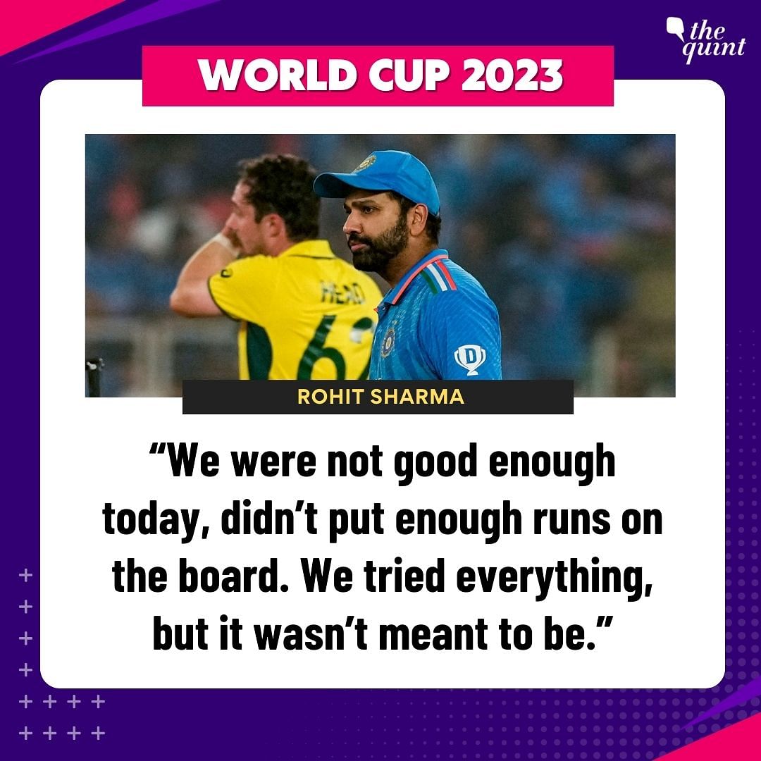 #CWC23Final | After India's loss, captain #RohitSharma  admitted that his side wasn't good enough on the day.