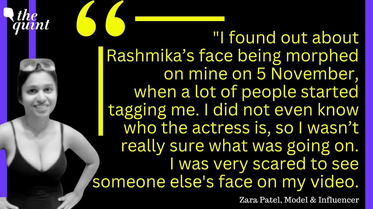 Zara Patel said she was scared to see Rashmika's face on her video.