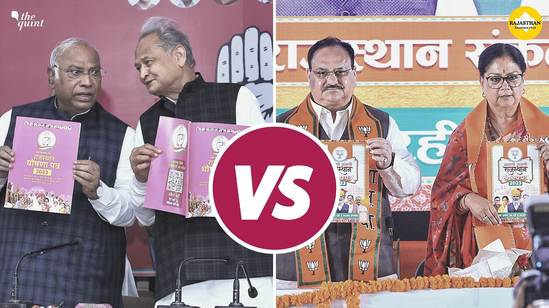 <div class="paragraphs"><p>BJP vs Congress Rajasthan Election Manifestos: Promises on Caste Census, Paper Leak, LPG</p></div>