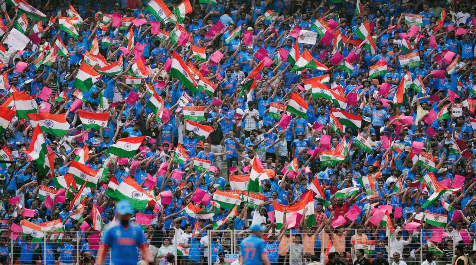 <div class="paragraphs"><p>Indian fans at Narendra Modi Stadium in Ahmedabad.</p></div>