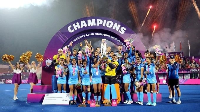 <div class="paragraphs"><p>Indian women’s hockey team lifted the Jharkhand Women's Asian Champions Trophy Ranchi 2023</p></div>