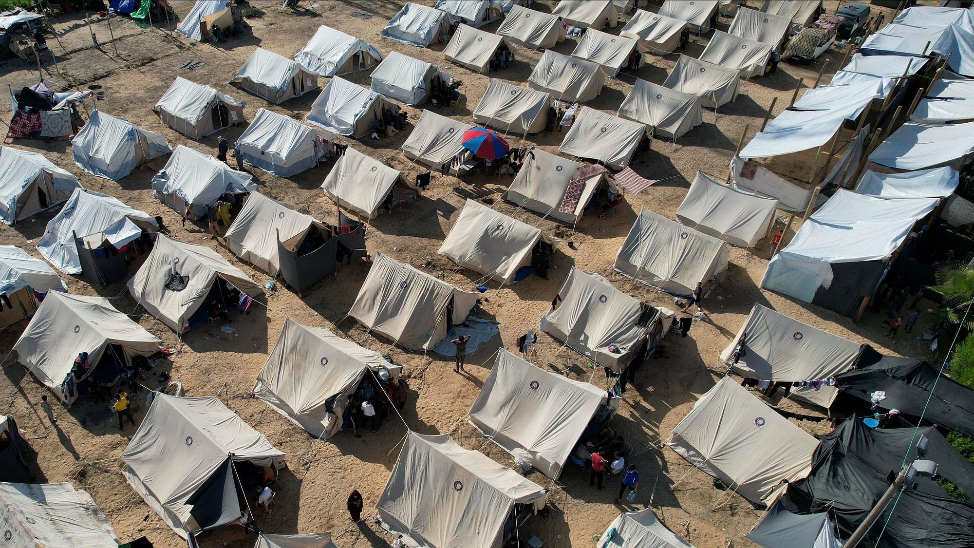 <div class="paragraphs"><p>UNDP-provided tens set up for Palestinians displaced by the Israeli bombardment of the Gaza Strip are seen in Khan Younis.</p></div>