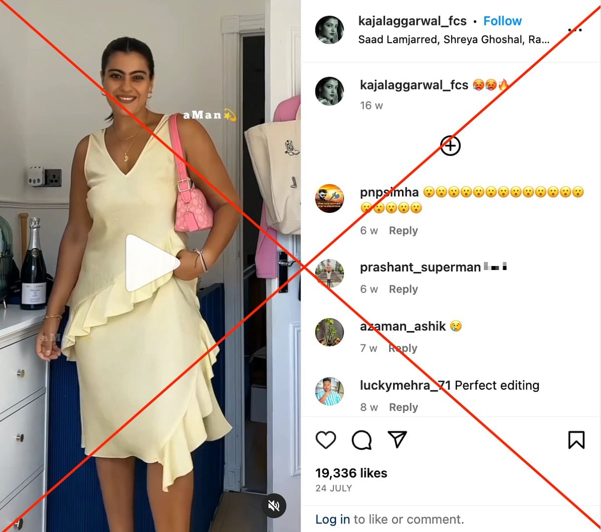 Kajol's face has been superimposed on a video of an English social media influencer.