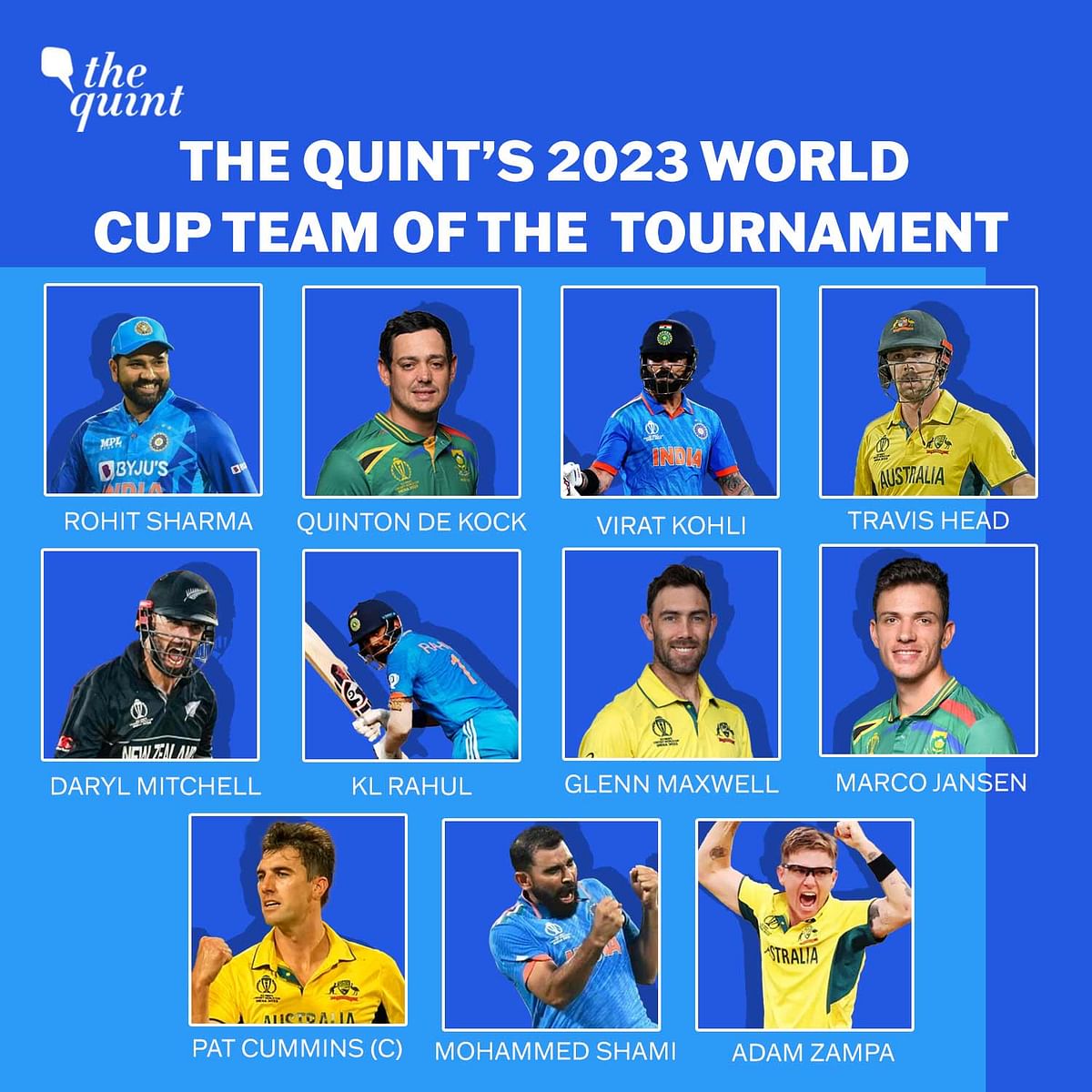 #CWC23 had numerous tales of gallantry which enthralled cricket fans. Presenting @TheQuint's team of the tournament: