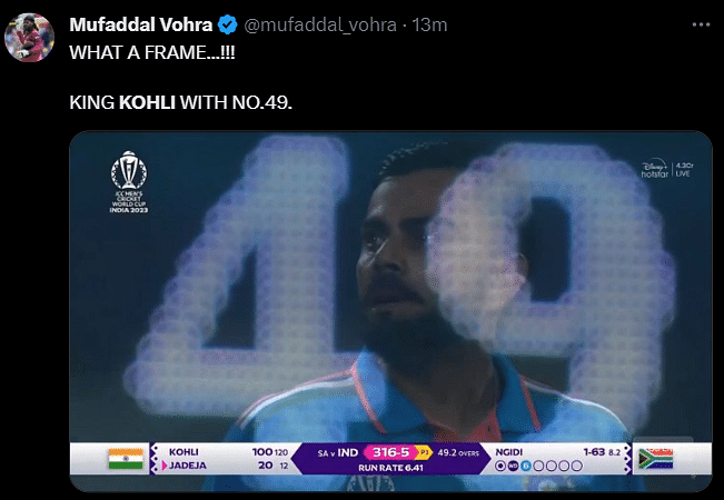 #INDvsSA | India celebrated the record-equalling achievement of 'GOAT' #ViratKohli as he scored his 49th ODI ton.