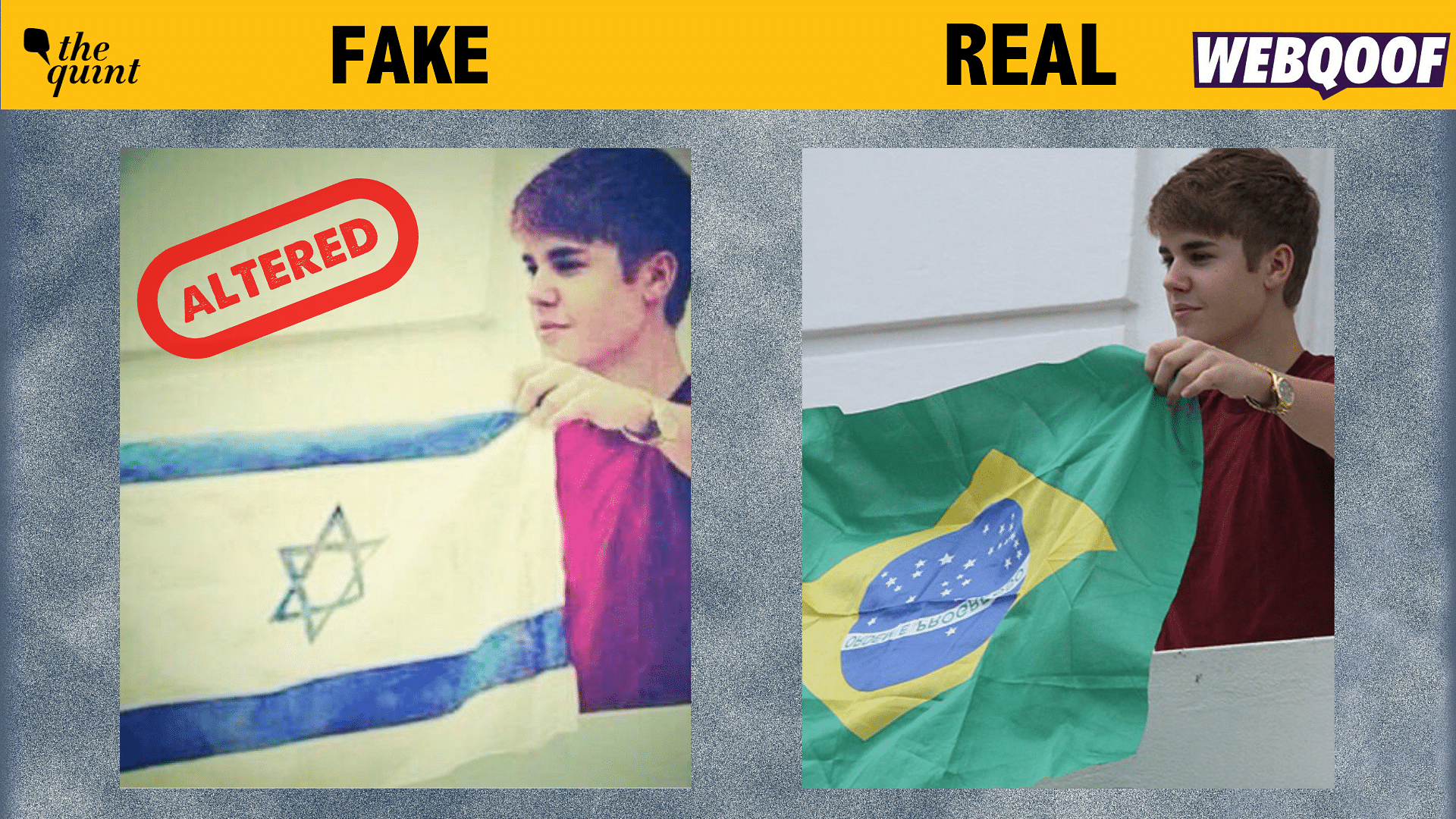 <div class="paragraphs"><p>Fact-Check: This image is edited to show Bieber with an Israeli flag.&nbsp;</p></div>
