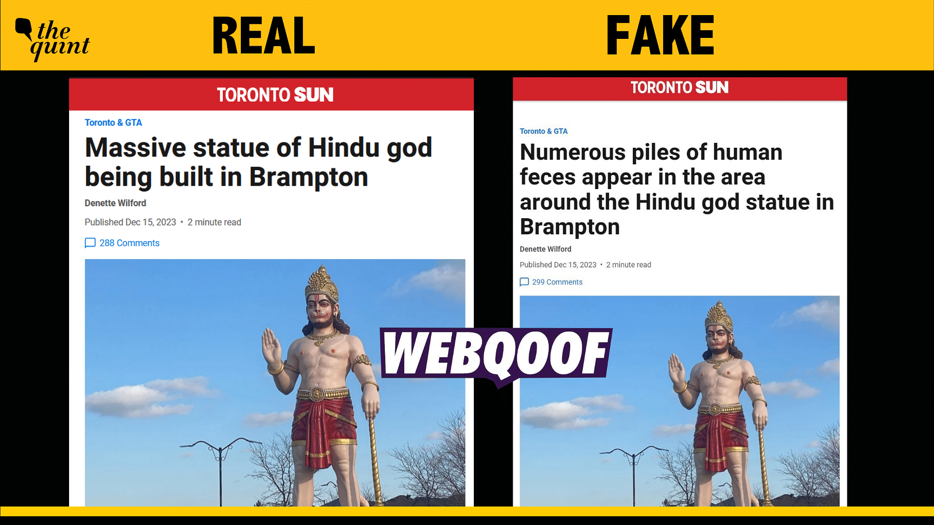 <div class="paragraphs"><p>Fact-check: An altered screenshot of a report about a statue of a Hindu deity in Brampton, Canada is going viral with false claims. </p></div>