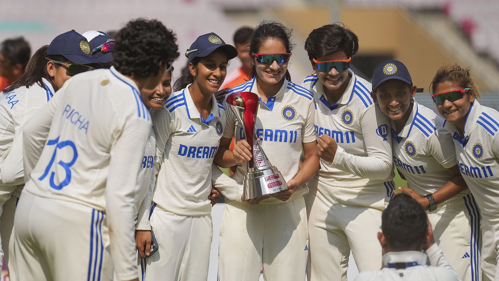 <div class="paragraphs"><p>Deepti Sharma finished with a match-winning 9 wicket haul in India's win.</p></div>