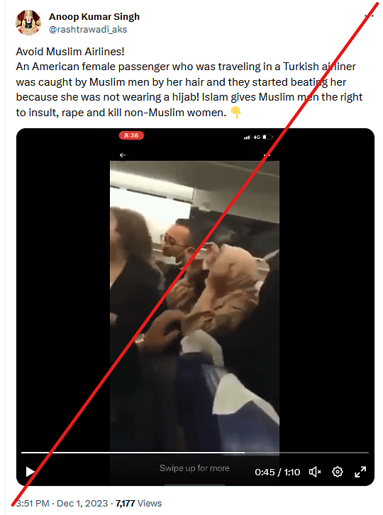 The video is from 2021 and shows a fight between passengers which started because of baggage space.
