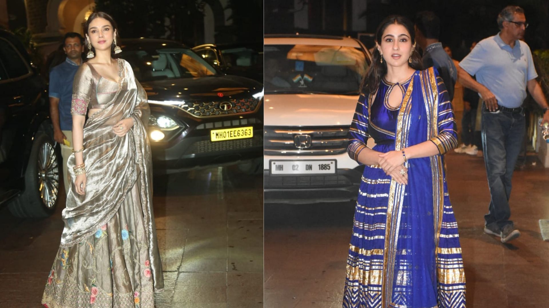 <div class="paragraphs"><p>Aditi Rao Hydari, Sara Ali Khan at Sanjay Leela Bhansali's niece Sharmin Segal's wedding reception.</p></div>