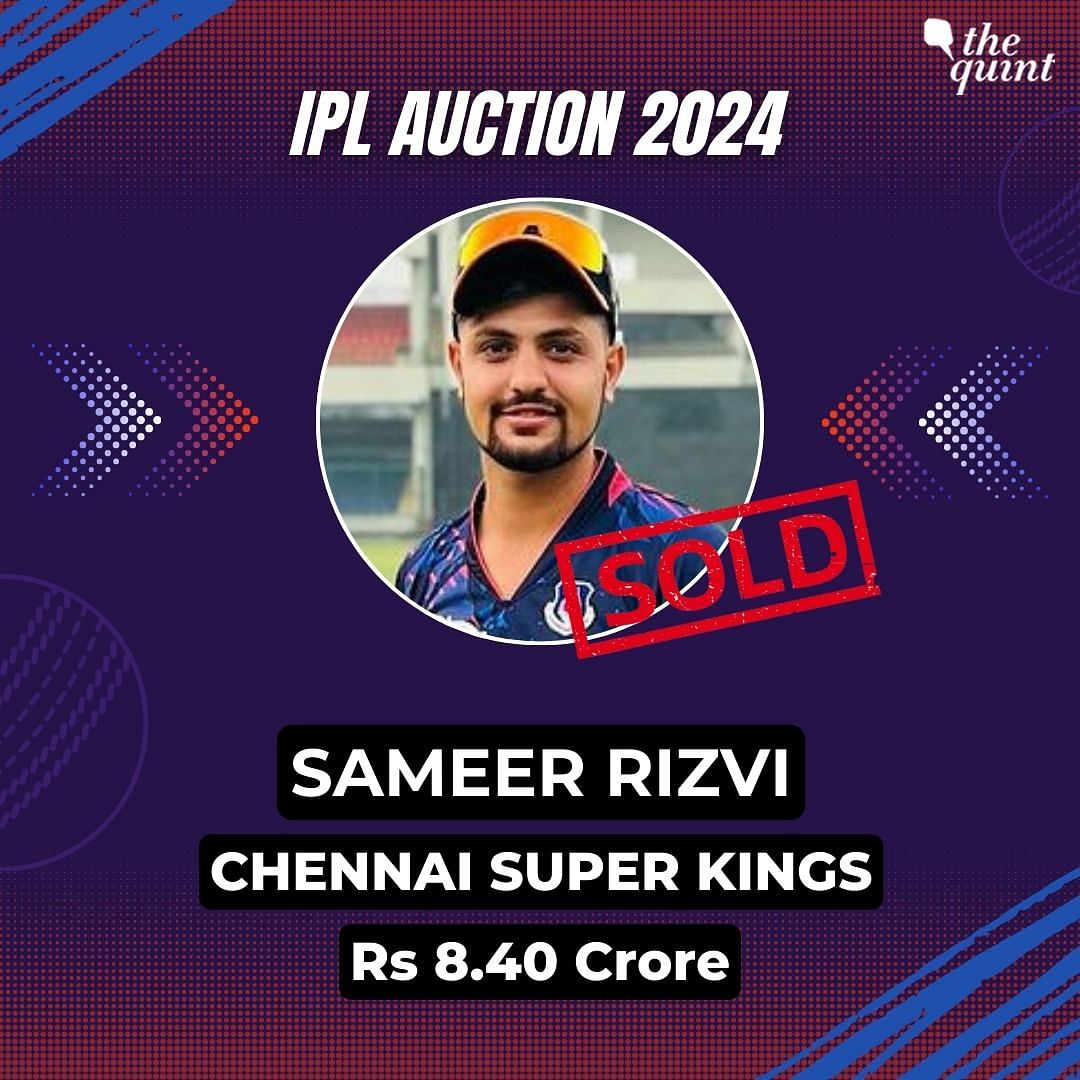 Sameer Rizvi has become the most expensive uncapped player of the 2024 IPL auction so far.