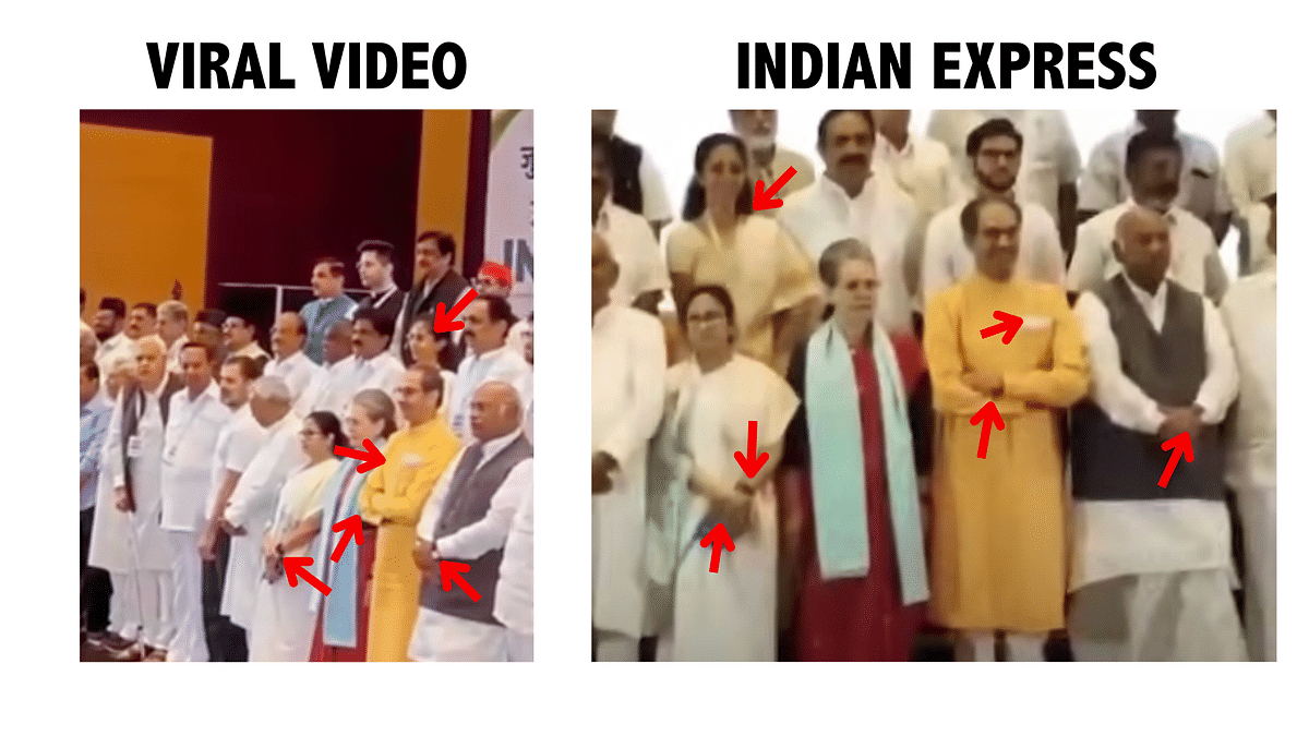 The audio of the Azaan has been edited and added to the video showing the INDIA Bloc leaders' meeting in September.
