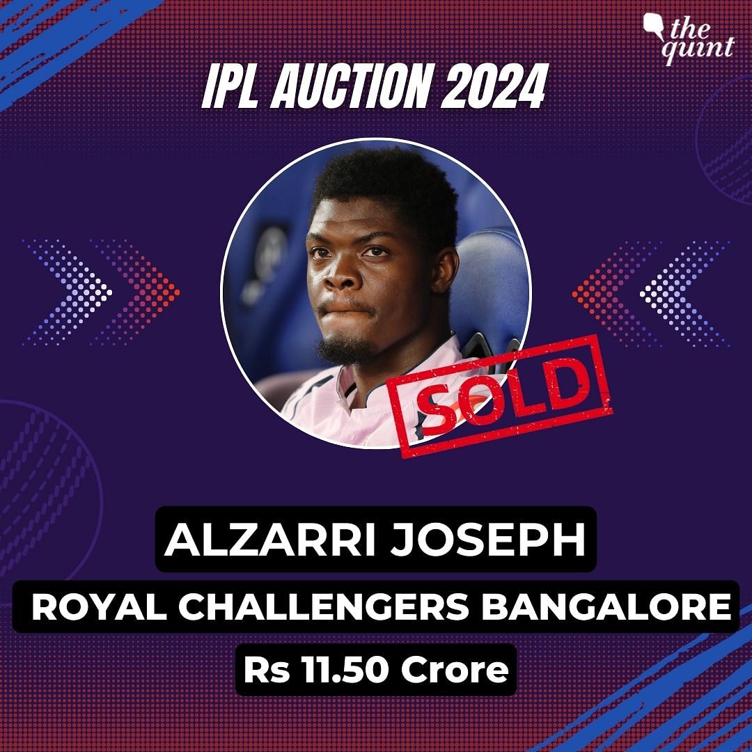 #IPL2024Auction | West Indies pacer Alzarri Joseph goes to Royal Challengers Bangalore for Rs 11.5 crore.