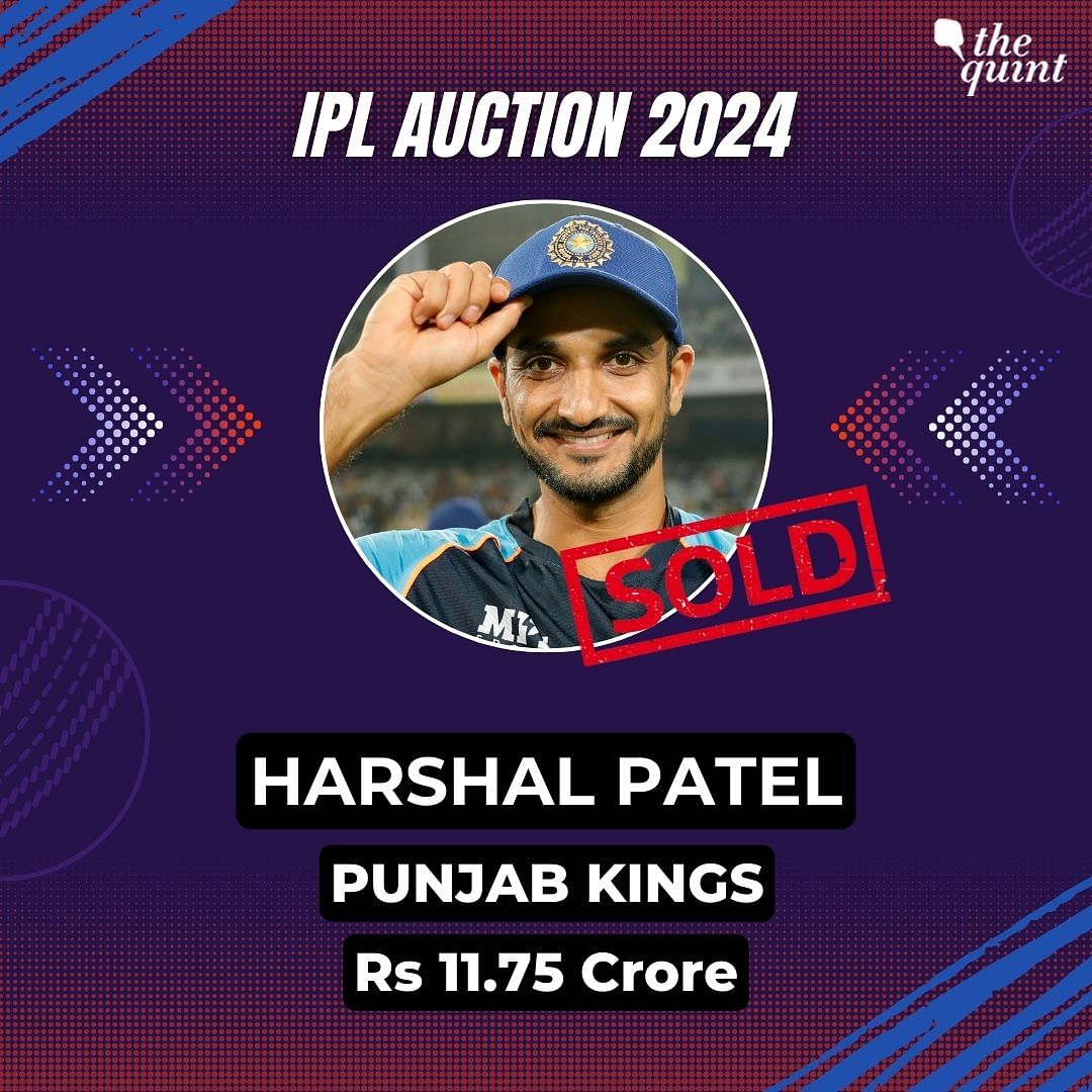 IPL 2024 auction: Harshal Patel has been bought by Punjab Kings for Rs 11.75 crore.