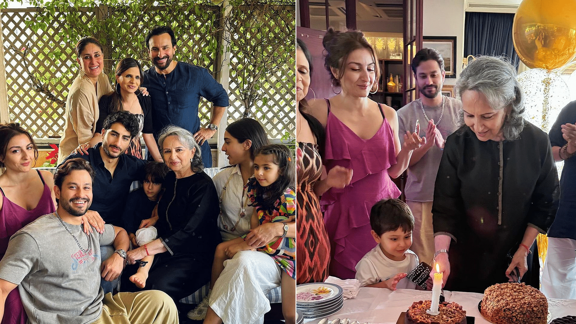 <div class="paragraphs"><p>Saif Ali Khan, Kareena Kapoor Celebrate Sharmila Tagore's Birthday</p></div>