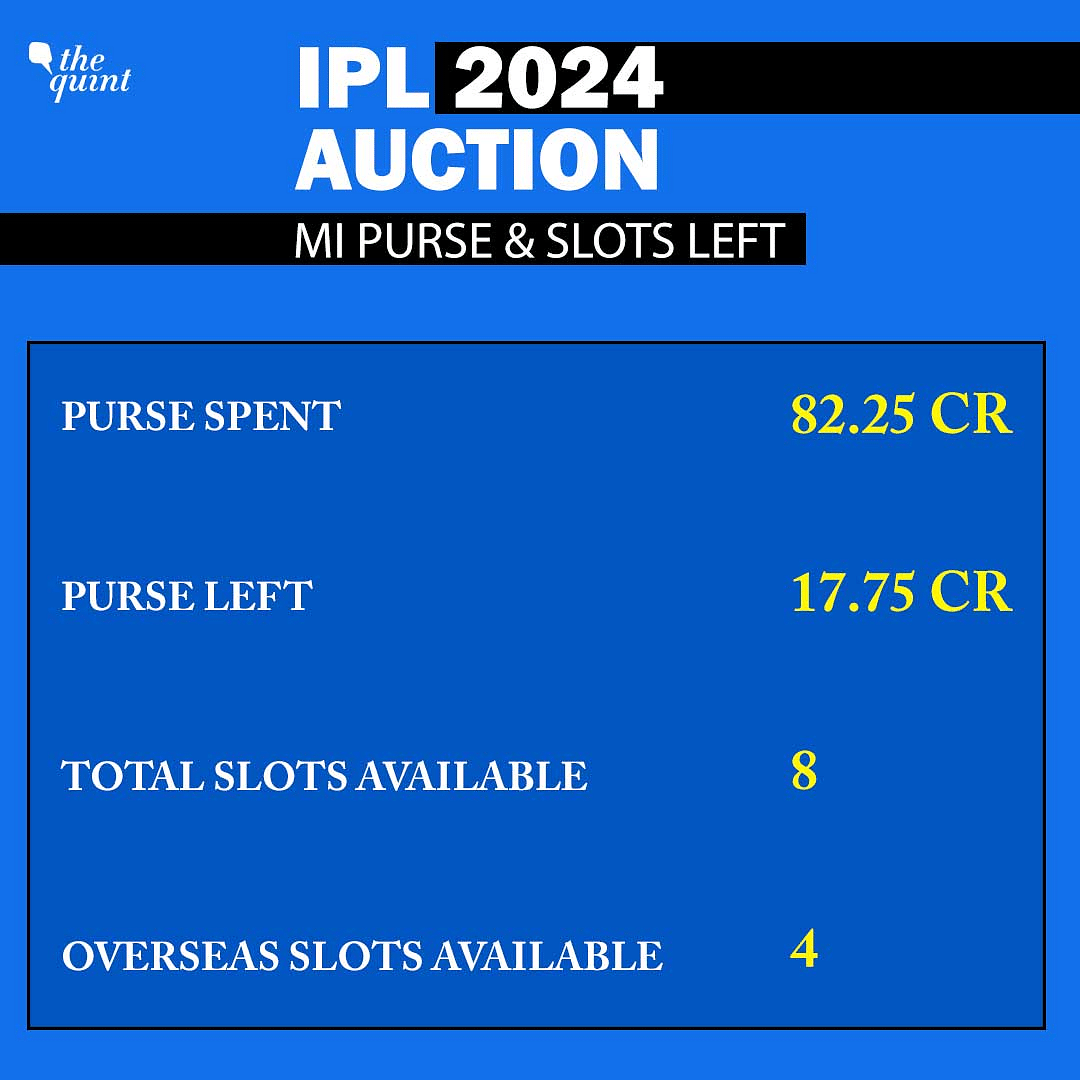 CSK remaining purse for ipl 2024 Auction