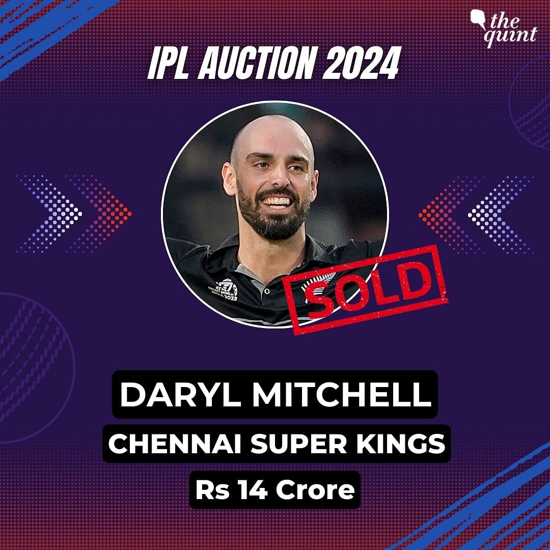 Daryl Mitchell becomes second-most expensive player yet at the #IPL2024Auction after CSK acquire him for Rs 14 crore