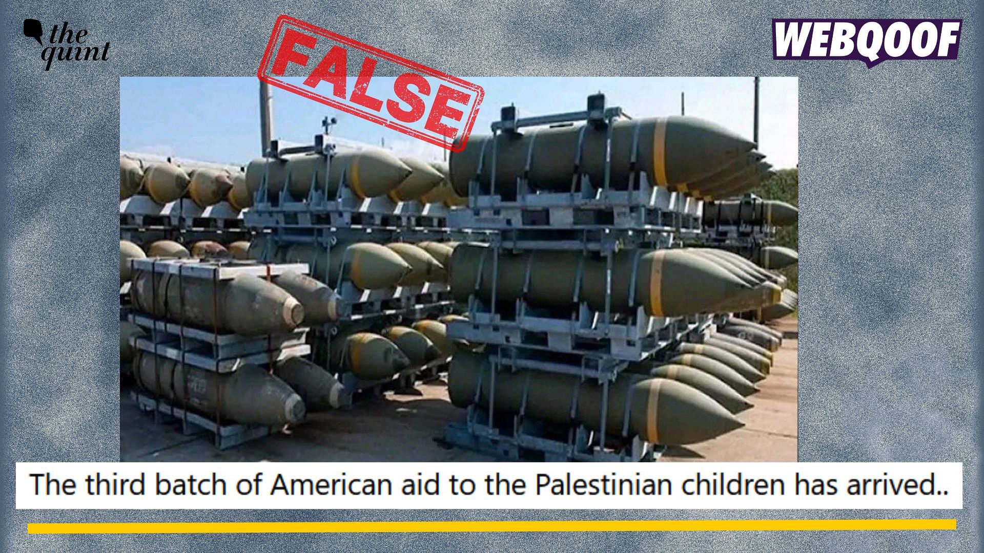<div class="paragraphs"><p>Fact-check: An old image from the Republic of Korea is going viral to claim that it shows bombs sent to Israel by the USA.</p></div>