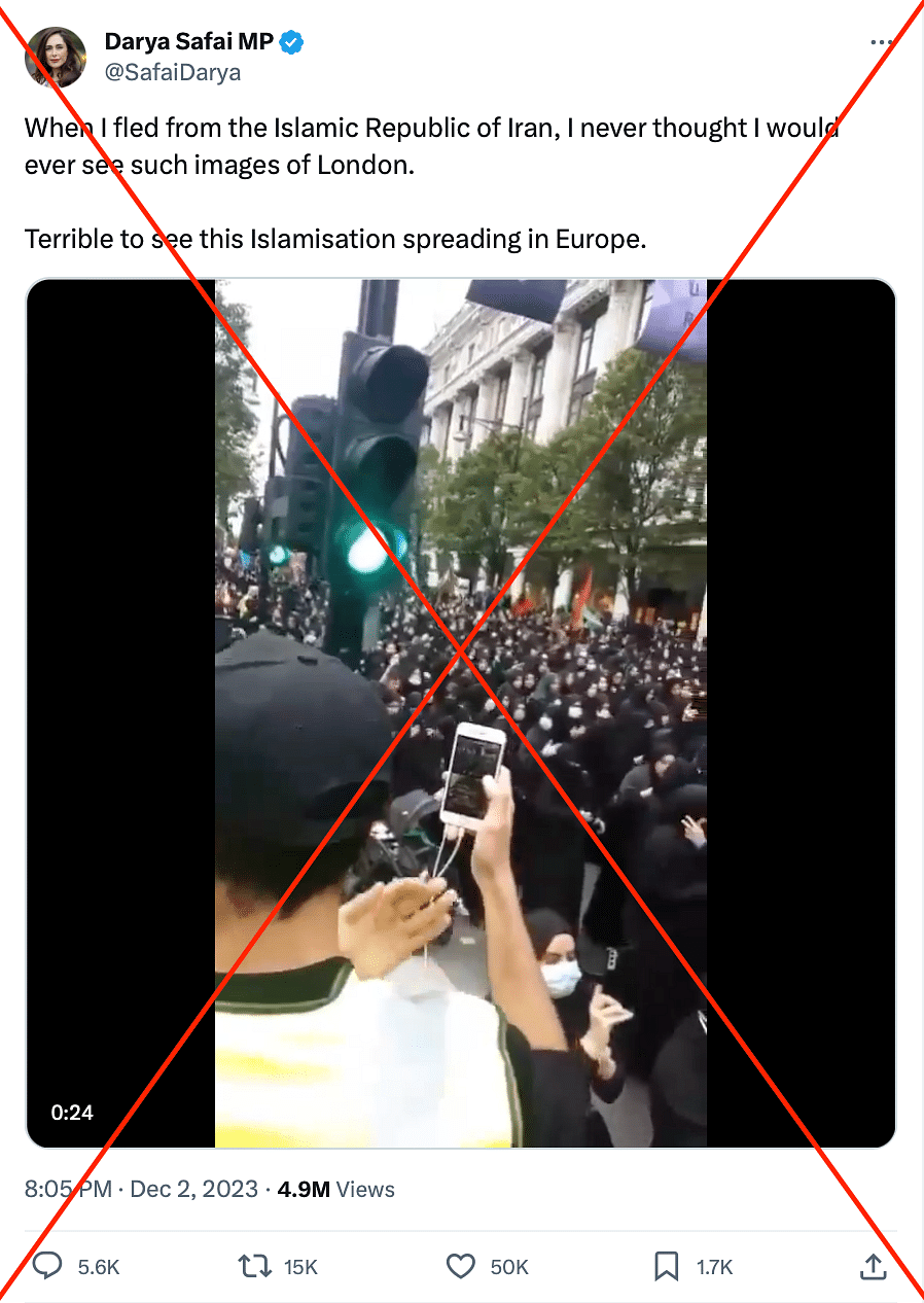 The clip has been on the internet since 2021 and shows an Ashura procession. It has no links to the Israel-Hamas war