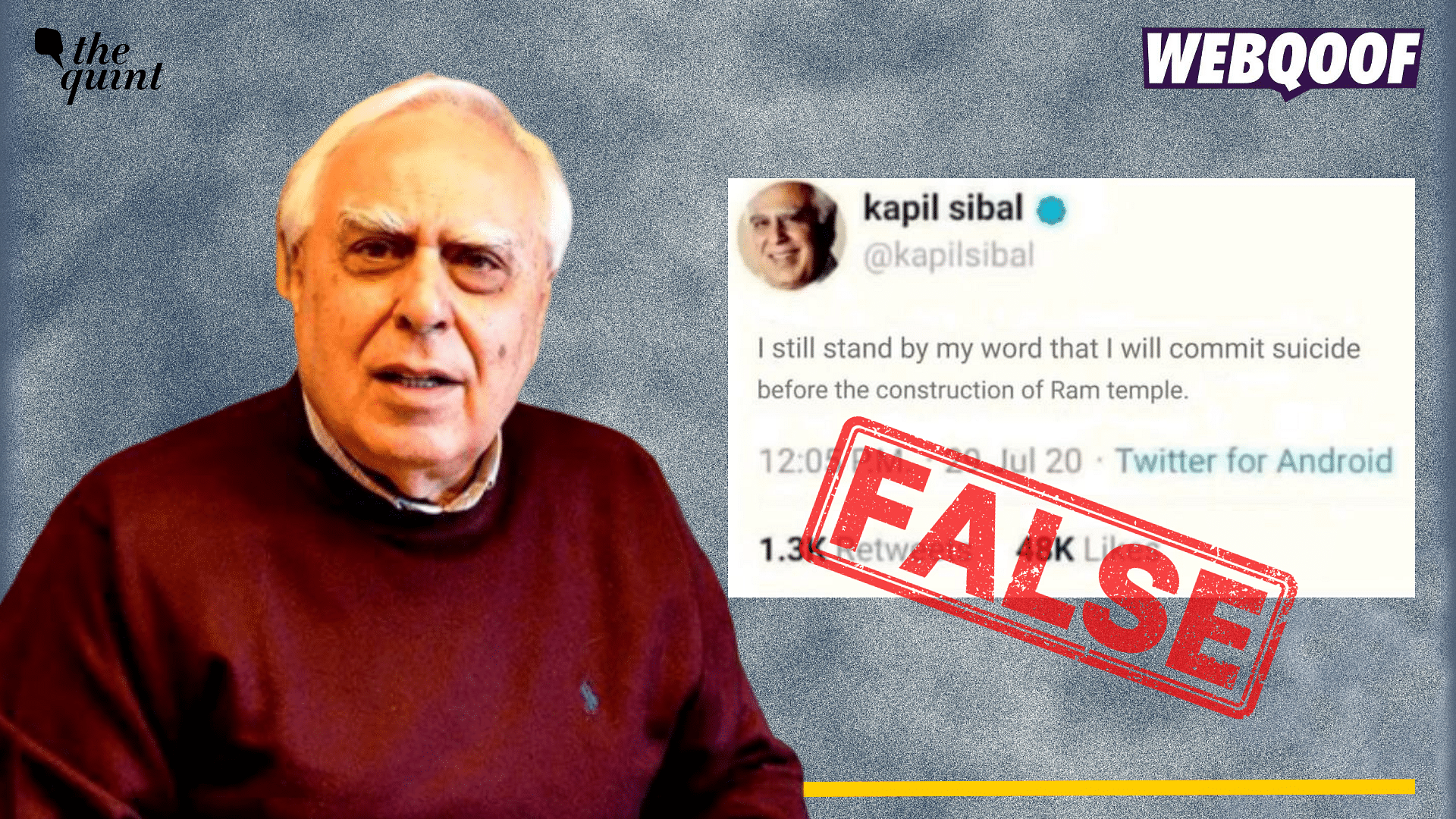 <div class="paragraphs"><p>Fact-Check: A fake post is going viral to claim that Kapil Sibal has made a statement against the construction of Ram Temple in Ayodhya. </p></div>