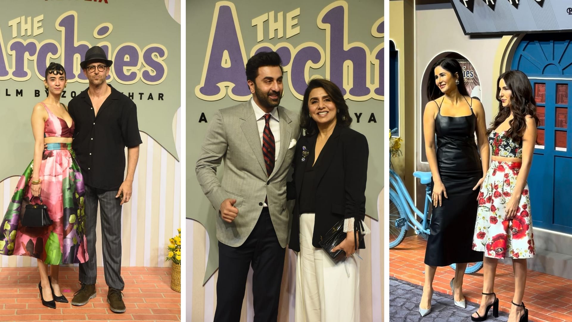 <div class="paragraphs"><p>Hrithik-Saba, Ranbir, Katrina Turn Heads at 'The Archies' Premiere</p></div>