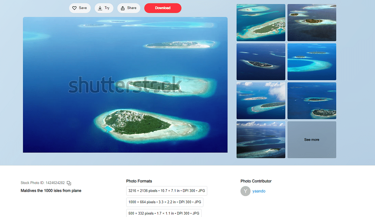 While the first image is from French Polynesia, the other two images are from Maldives. 