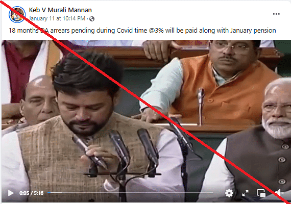 Union Minister Thakur's video has been altered. The original one is from 2019, when he took oath as a Lok Sabha MP.