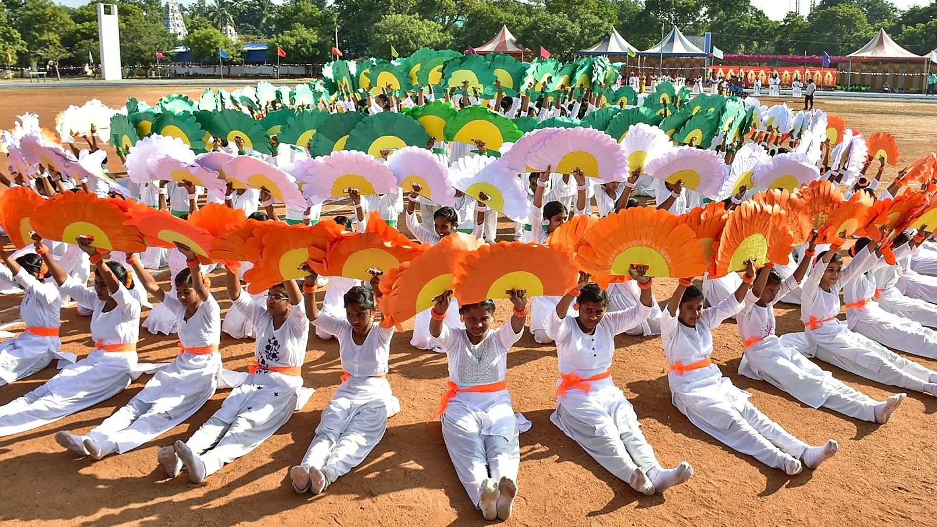 <div class="paragraphs"><p>School students perform during the 75th Republic Day celebrations in Tamil Nadu's Madurai.</p></div>