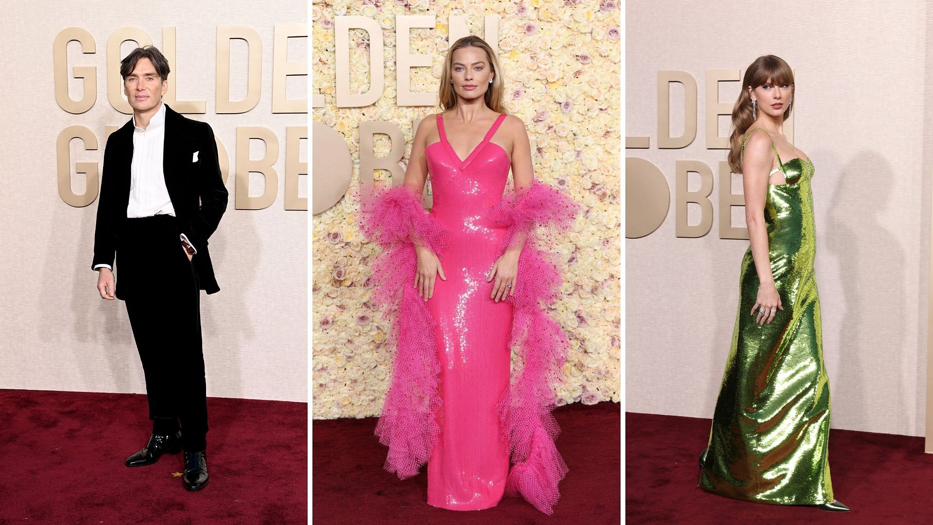 <div class="paragraphs"><p>Cillian Murphy, Margot Robbie and Taylor Swift at the 81st Golden Globe Awards.</p></div>