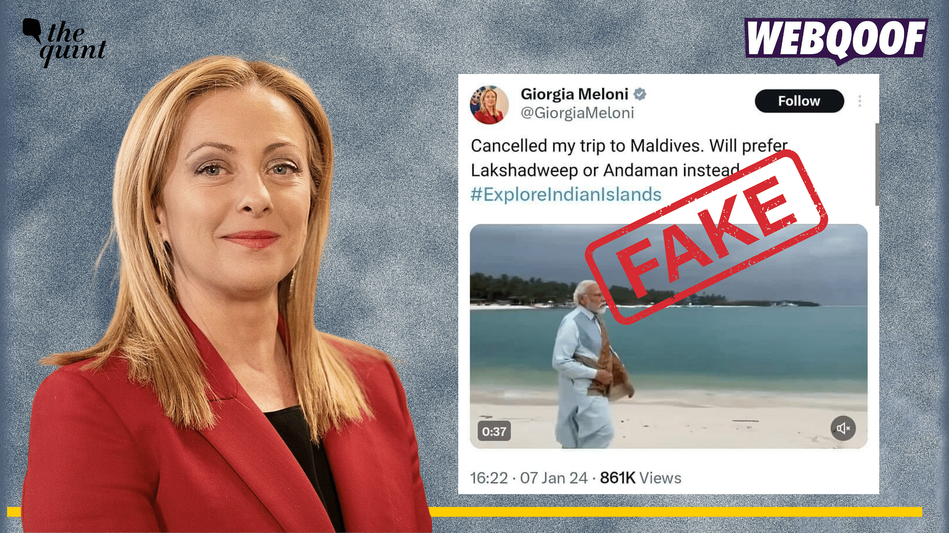 <div class="paragraphs"><p>Fact-check: A fake post is going viral on social media to claim that Italian PM Giorgia Meloni came out in support of Lakshadweep over Maldives.</p></div>