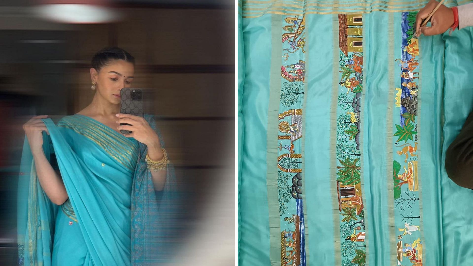 <div class="paragraphs"><p>Alia Bhatt wore a saree inspired by the Ramayana for Ayodhya's Ram Mandir inauguration.</p></div>