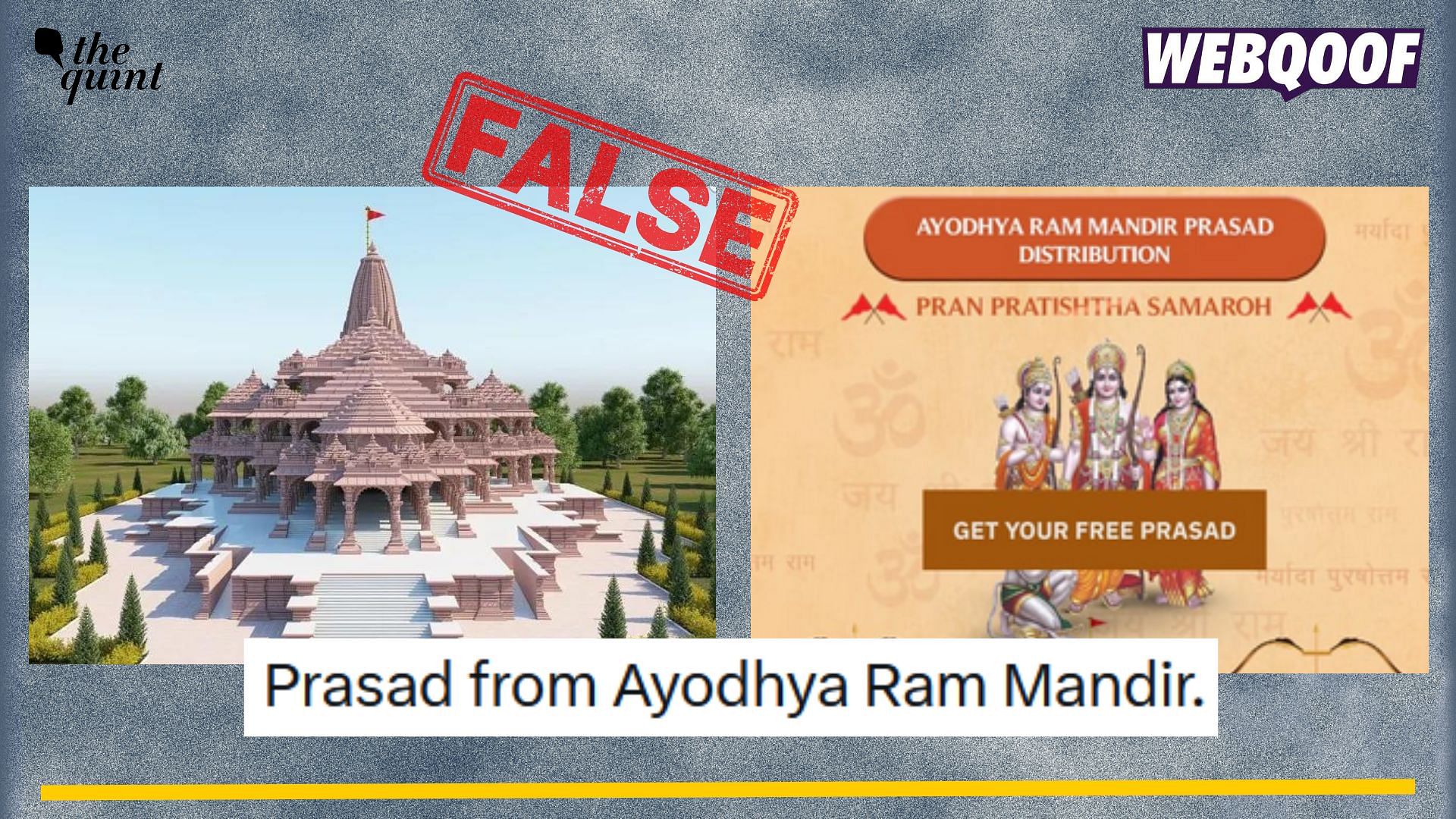 <div class="paragraphs"><p>Fact-check: No, Ayodhya's Ram Temple Is Not 'Delivering Prasad' Across India</p></div>