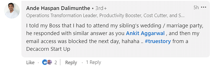 Ankit Aggarwal, the CEO of Unstop, won the Internet's heart with his humble response to the employee's request.