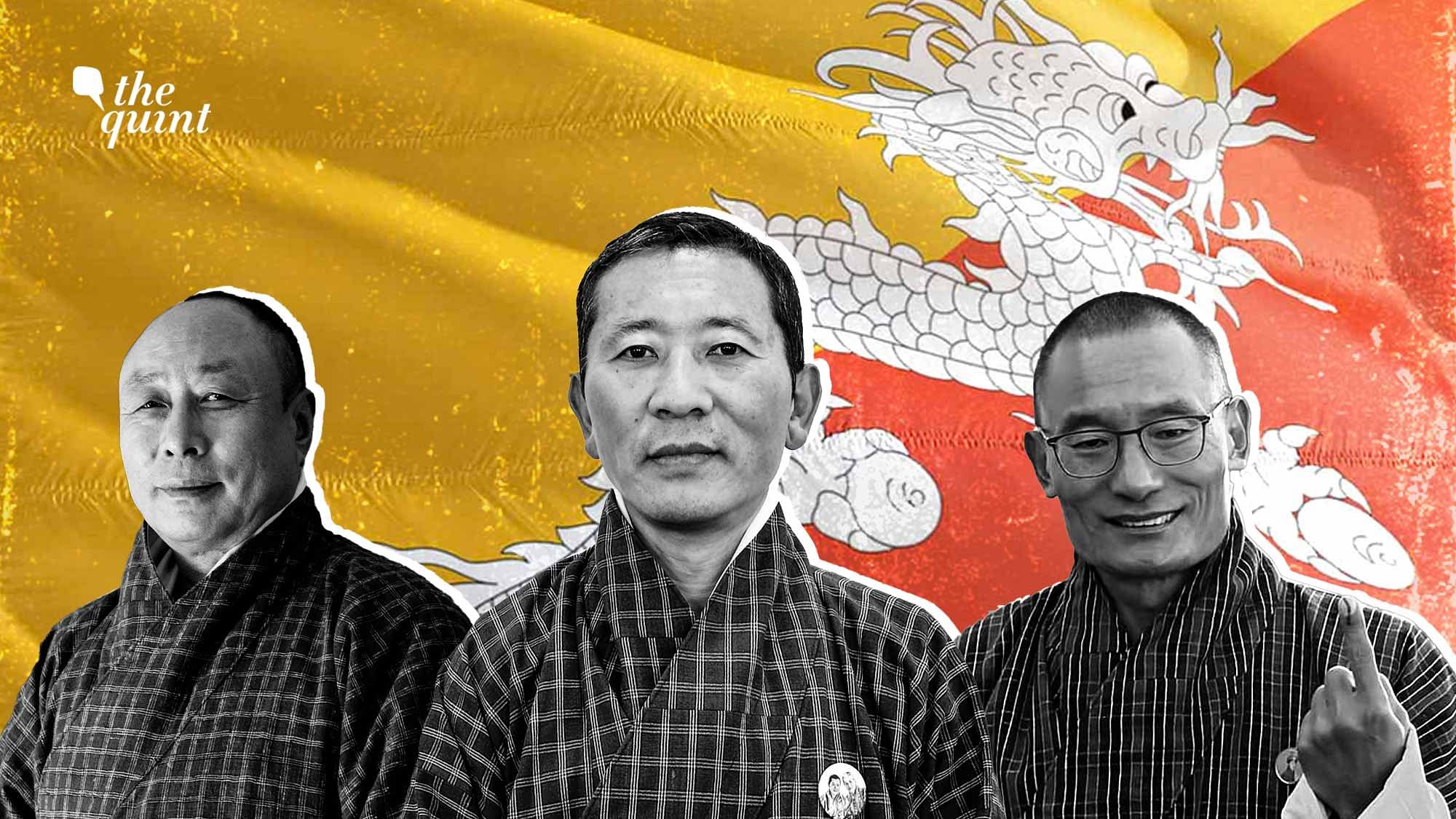 <div class="paragraphs"><p>(From left) Bhutan Tendrel Party chief Pema Chewang, outgoing Prime Minister Dr Lotay Tshering, and PDP party chief and former prime minister Tshering Tobgay.</p></div>