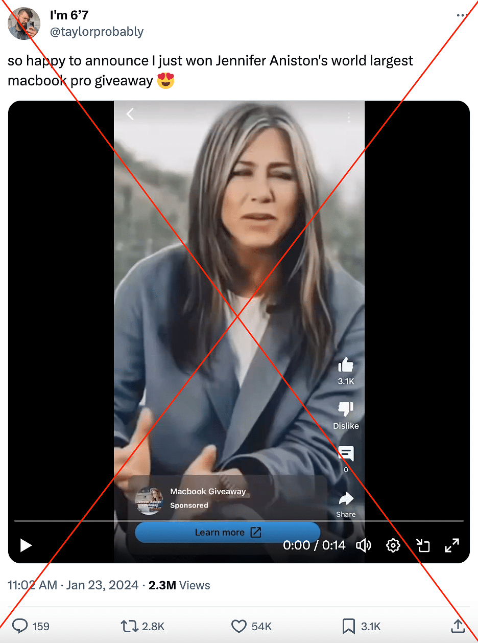 The original video dates back to 2019 and shows Aniston speaking to InStyle Magazine. 