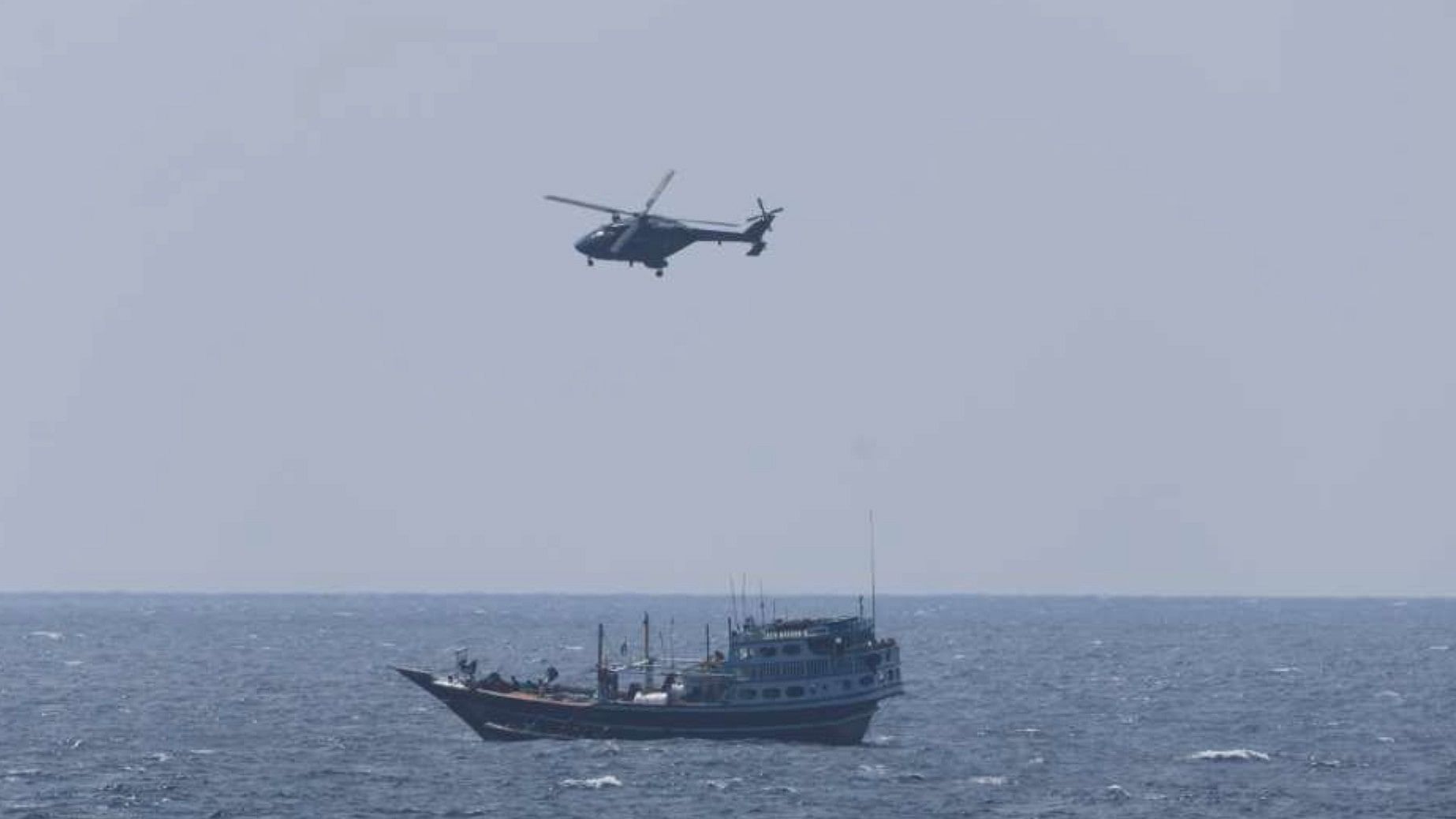 <div class="paragraphs"><p>Indian Navy rescued&nbsp;Fishing Vessel Al Naeemi&nbsp;nd her Crew (19 Pakistani Nationals) from 11 Somali Pirates.</p></div>
