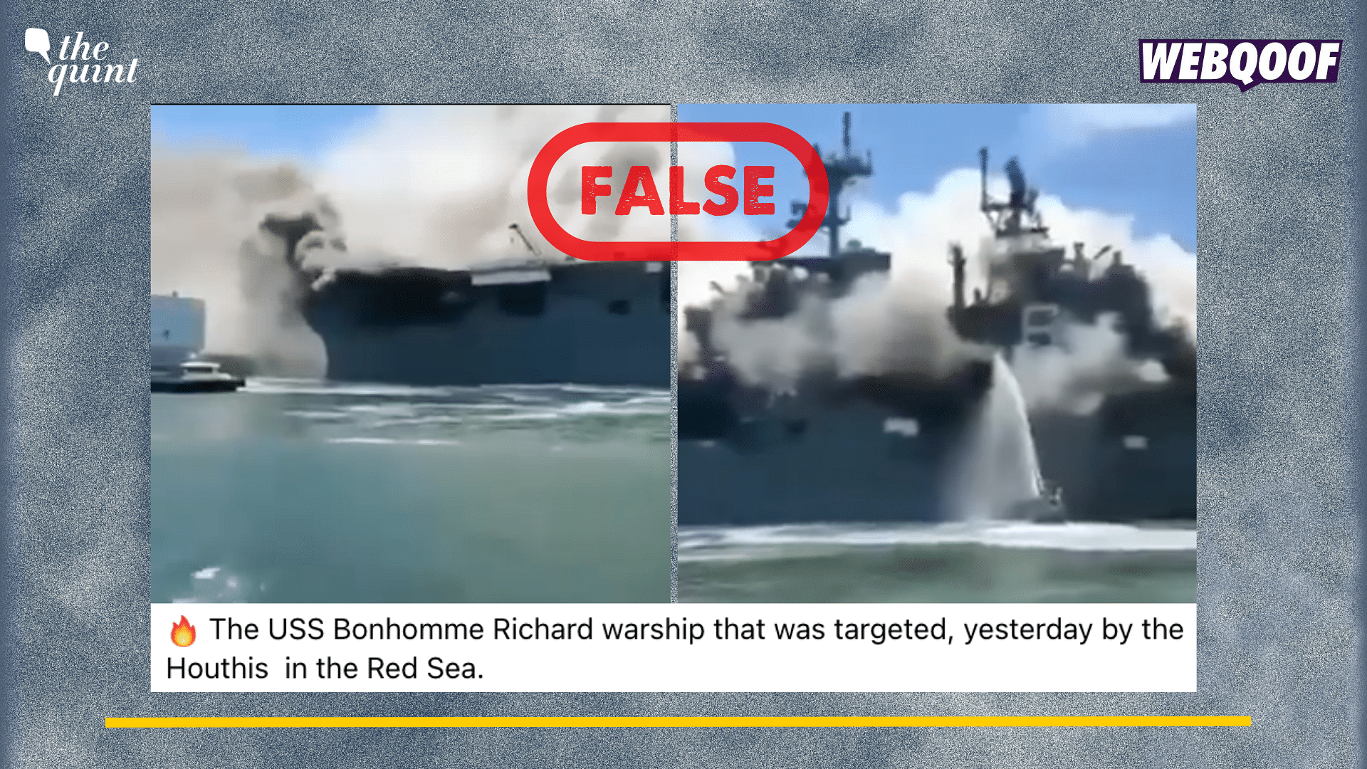 <div class="paragraphs"><p>Fact-Check: This video is from 2015 and shows&nbsp;the USS Bonhomme Richard that caught on fire in San Diego.&nbsp;</p></div>