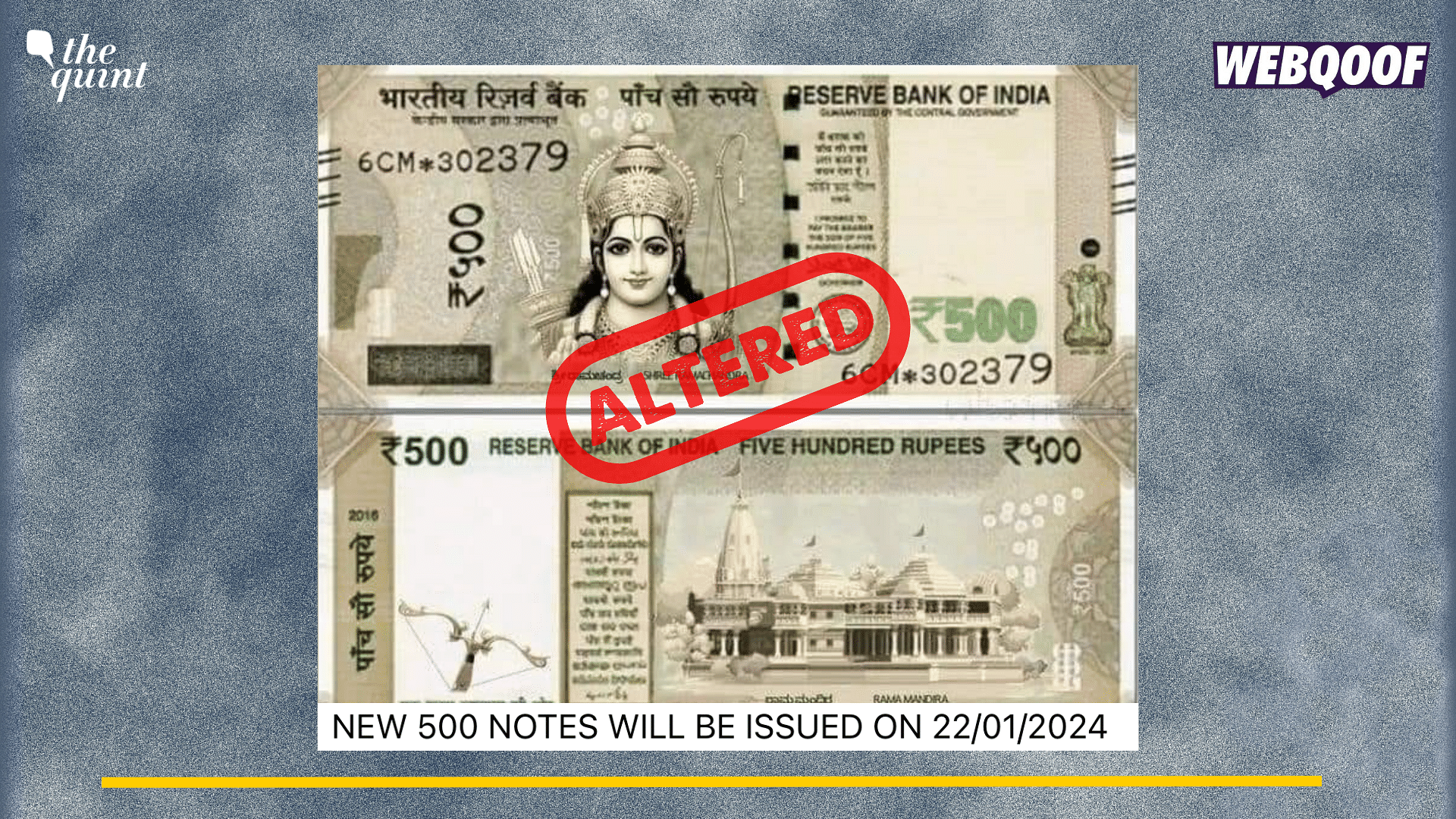 <div class="paragraphs"><p>Fact-Check: This image is altered. No new banknotes are being issued on 22 January.&nbsp;</p></div>