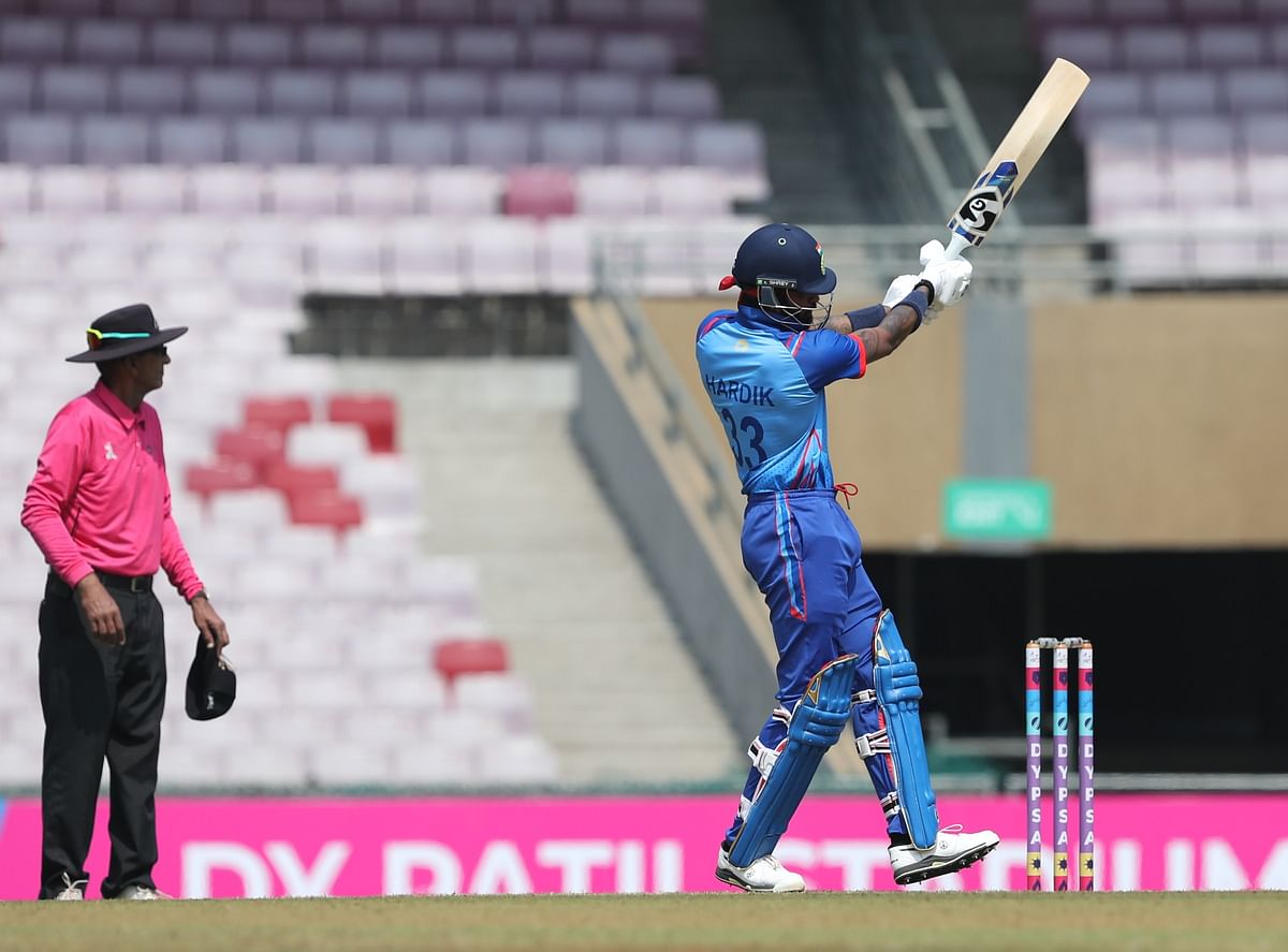 In his return to competitive action, Hardik Pandya picked 2/22 and scored 3 runs during the DY Patil T20 Cup.
