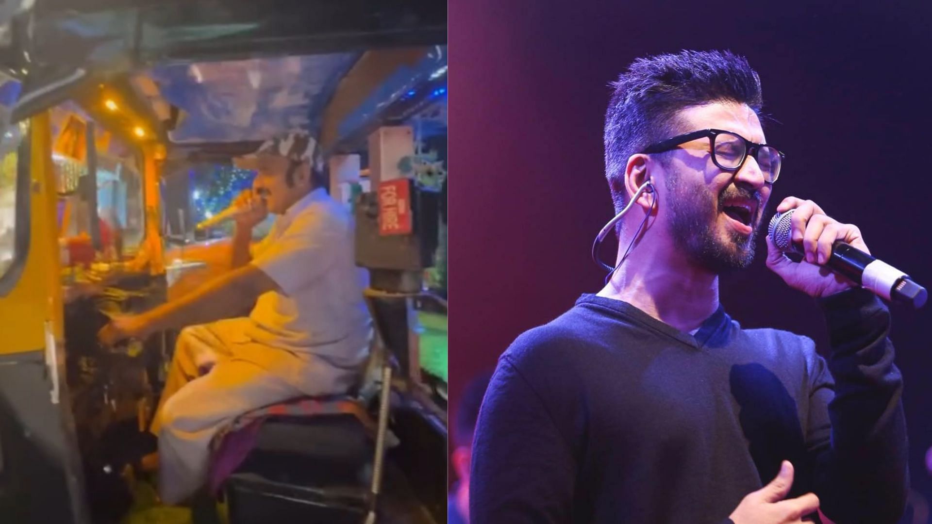 <div class="paragraphs"><p>A video shared by music composer Amit Trivedi captures an auto-rickshaw driver in Bandra singing 'Khoya Khoya Chand' with a full karaoke setup.</p></div>