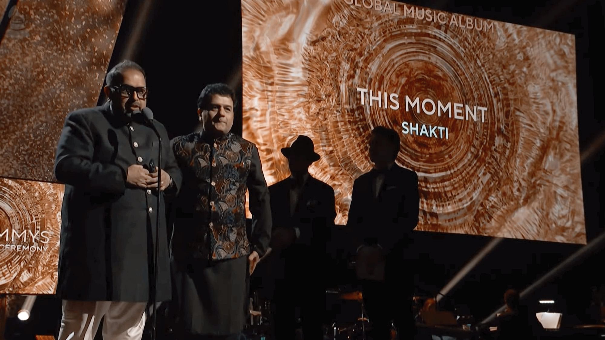 <div class="paragraphs"><p>Indian musicians Shankar Mahadevan and Zakir Hussain's fusion band ‘Shakti’ bagged the Grammy for Best Global Music Album for ‘This Moment’.</p></div>