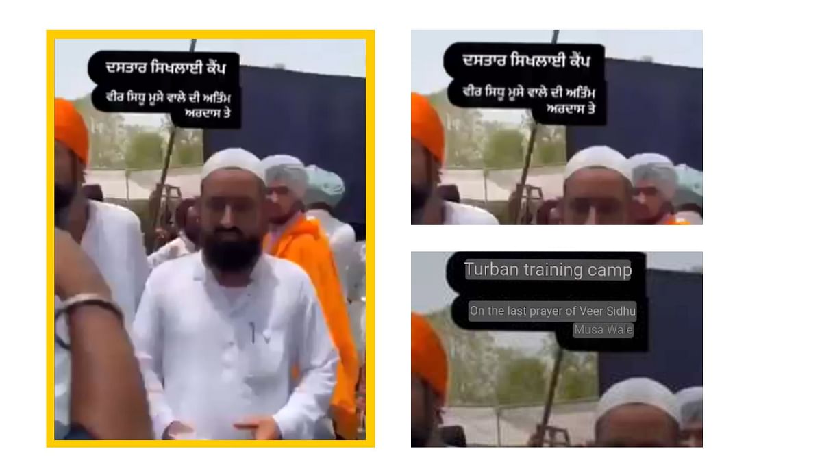 The video dated back to June 2022 and showed people gathered for singer Sidhu Moose Wala's final prayer ceremony.