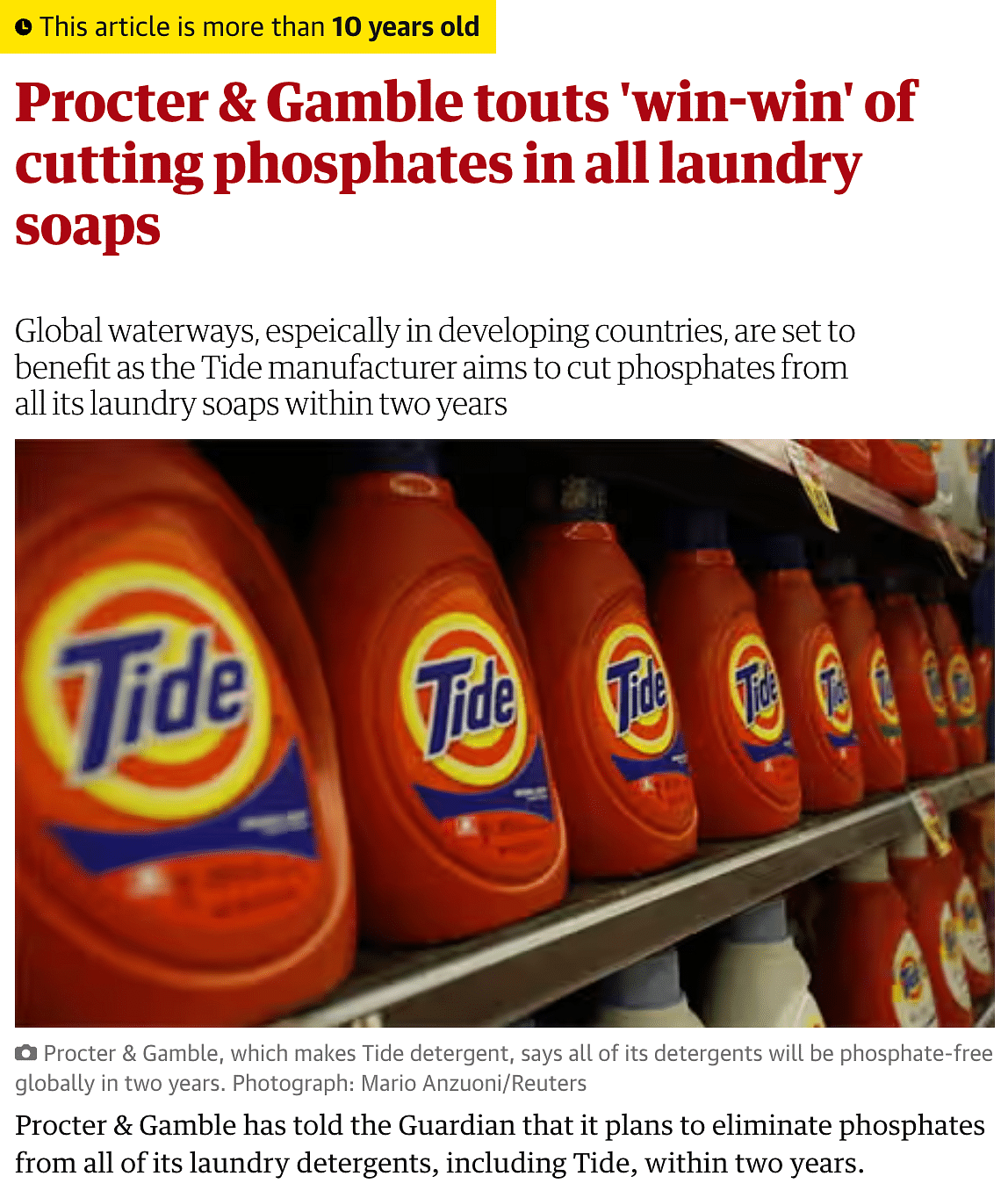 Tide has not been banned in Europe and 80 countries as claimed in the viral post.