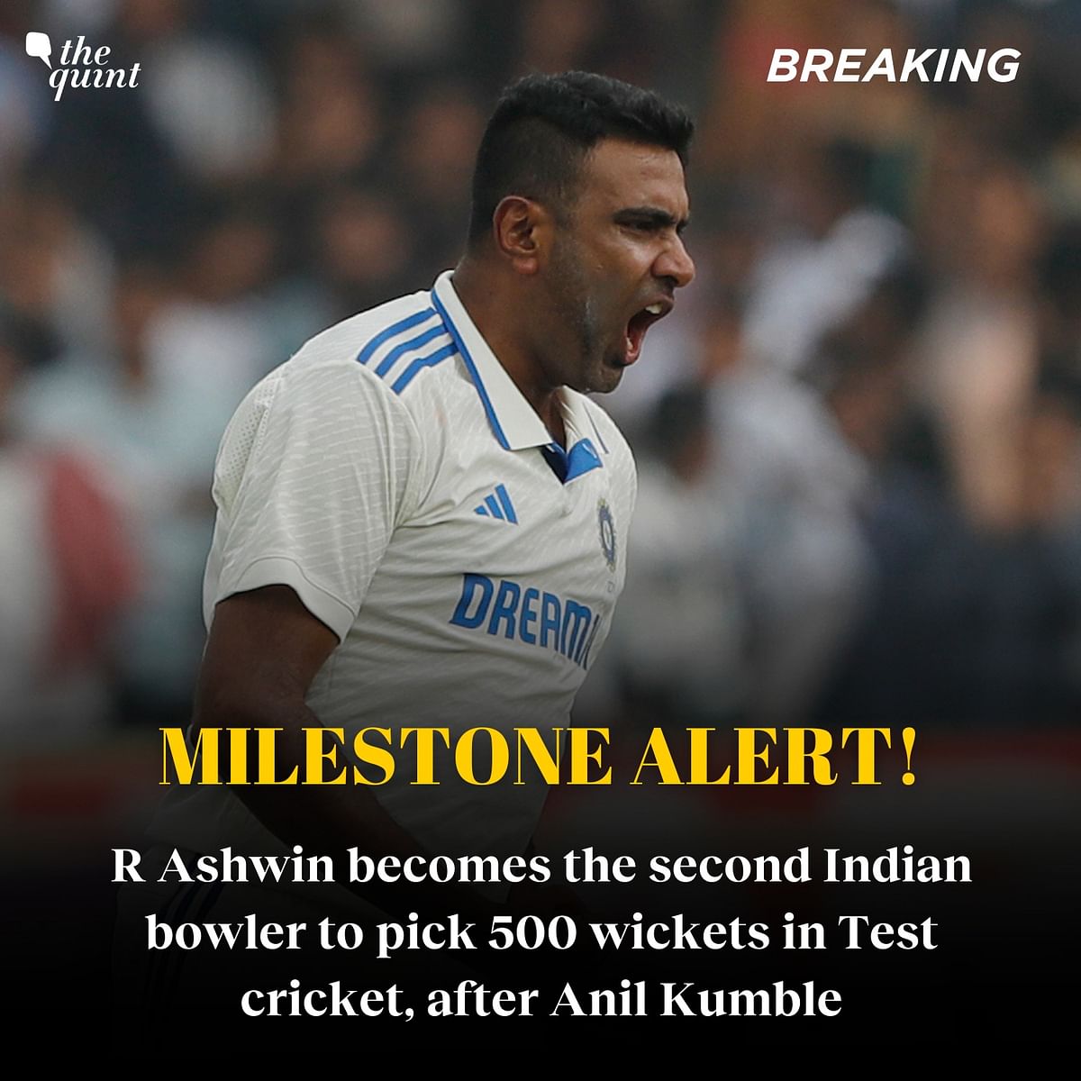 #IndvsEng | R Ashwin becomes the second Indian after Anil Kumble to take 500 Test wickets in international cricket.