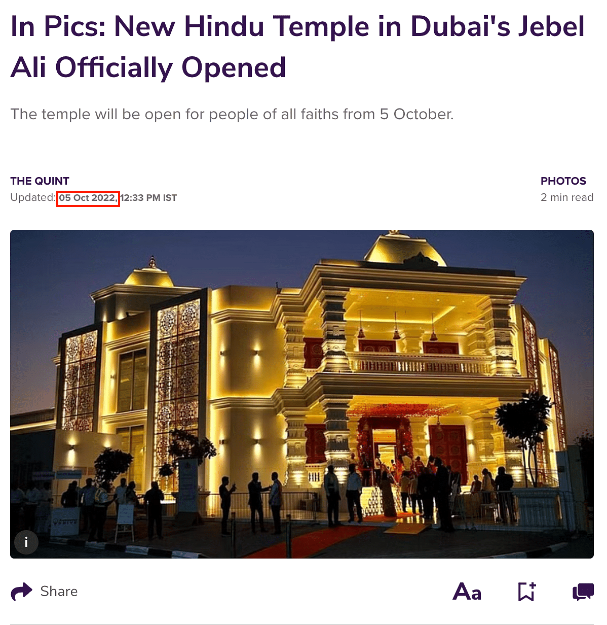 The UAE has several Hindu temples, almost all of which are located in Dubai. 