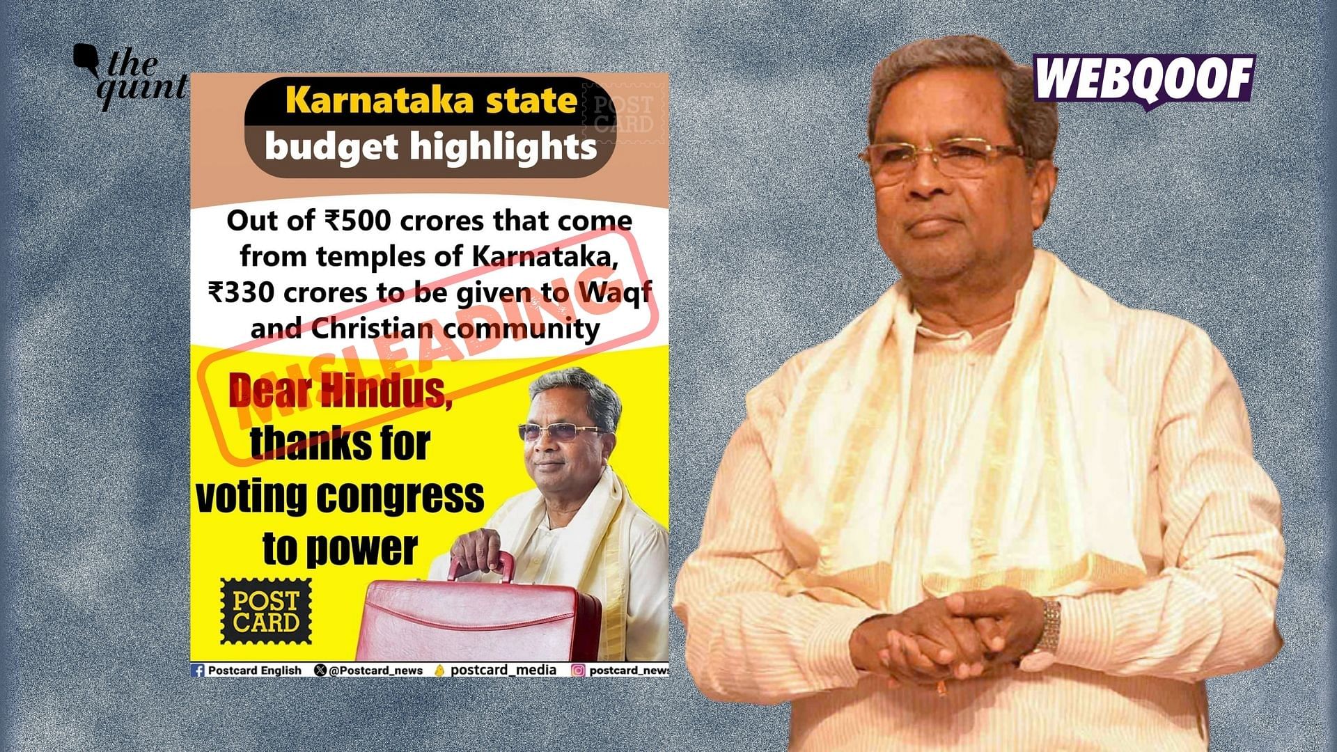 <div class="paragraphs"><p>The claim that Karnataka government is taking money brought in by temples and giving it to the Waqf board and Christian communities is misleading.</p></div>