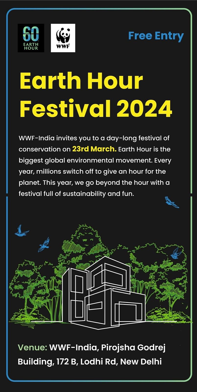 Earth Hour Festival 2024 in New Delhi India: Check date, timing, venue, events, and other details.